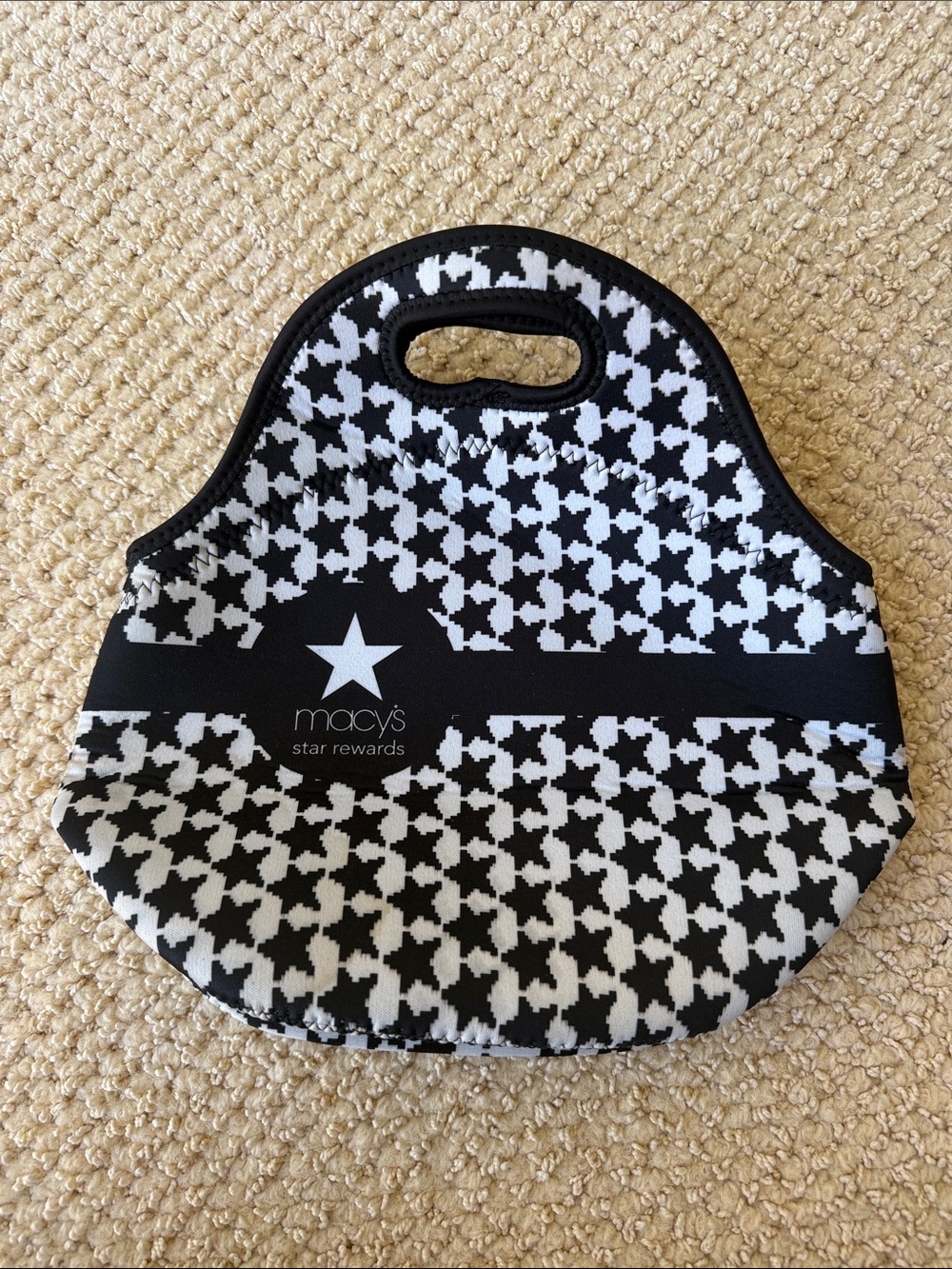 Macy's Black and White Star Rewards Lunch Bag